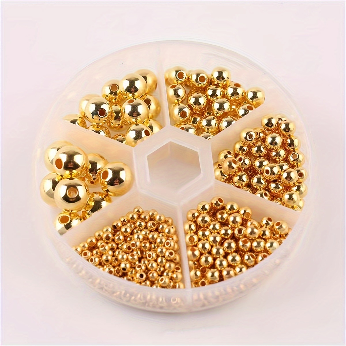 5Mm Gold-Plated Round Beads for Bracelet and Necklace Making